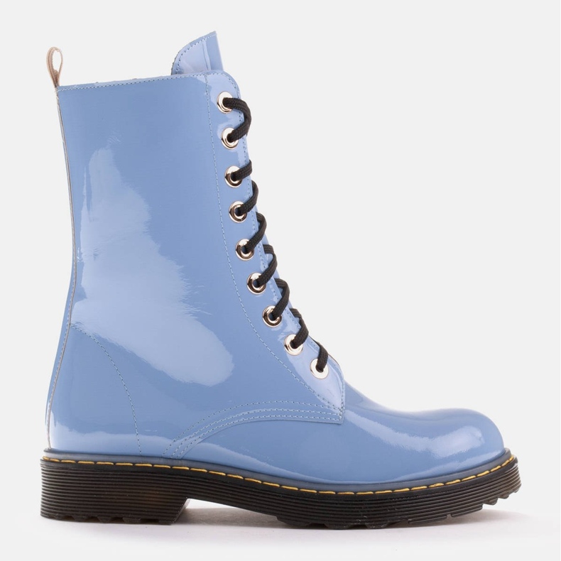 Marco Shoes Bottines hautes, bottines nouées sur une semelle translucide bleu 1