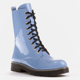 Marco Shoes Bottines hautes, bottines nouées sur une semelle translucide bleu 2