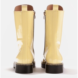 Marco Shoes Bottines hautes, bottines nouées sur une semelle translucide jaune 6