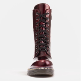 Marco Shoes Bottines hautes, bottines nouées sur une semelle translucide rouge 3