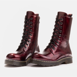 Marco Shoes Bottines hautes, bottines nouées sur une semelle translucide rouge 5