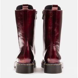 Marco Shoes Bottines hautes, bottines nouées sur une semelle translucide rouge 6