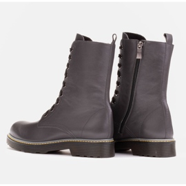 Marco Shoes Bottines hautes, bottines nouées sur une semelle translucide gris 5
