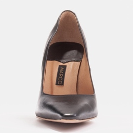 Marco Shoes Épingles en cuir avec devant allongé le noir 2
