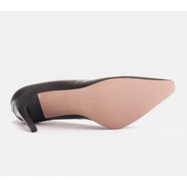 Marco Shoes Épingles en cuir avec devant allongé le noir 7