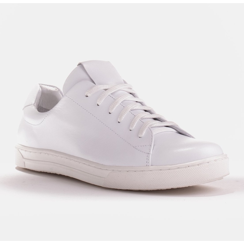 Marco Shoes Baskets de sport en cuir grainé blanc 1