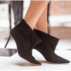 Marco Shoes Épingles en cuir avec devant allongé le noir 8