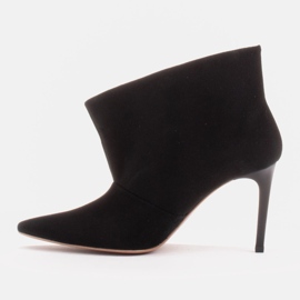 Marco Shoes Épingles en cuir avec devant allongé le noir 3
