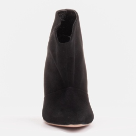 Marco Shoes Épingles en cuir avec devant allongé noir 1