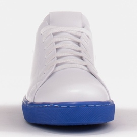 Marco Shoes Baskets de sport en cuir grainé blanc 1