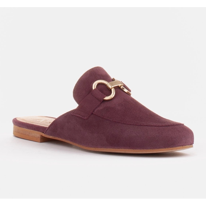 Marco Shoes Chaussons femme en daim avec ornement rouge multicolore 2