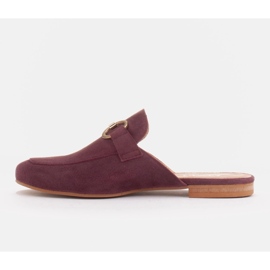 Marco Shoes Chaussons femme en daim avec ornement rouge multicolore 6