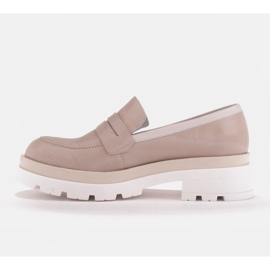Marco Shoes Chaussures en daim avec un motif sur une semelle épaisse beige 3