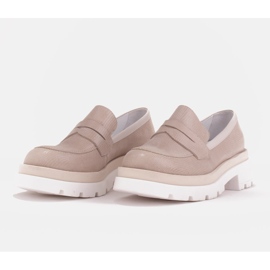 Marco Shoes Chaussures en daim avec un motif sur une semelle épaisse beige 2