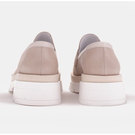 Marco Shoes Chaussures en daim avec un motif sur une semelle épaisse beige 6