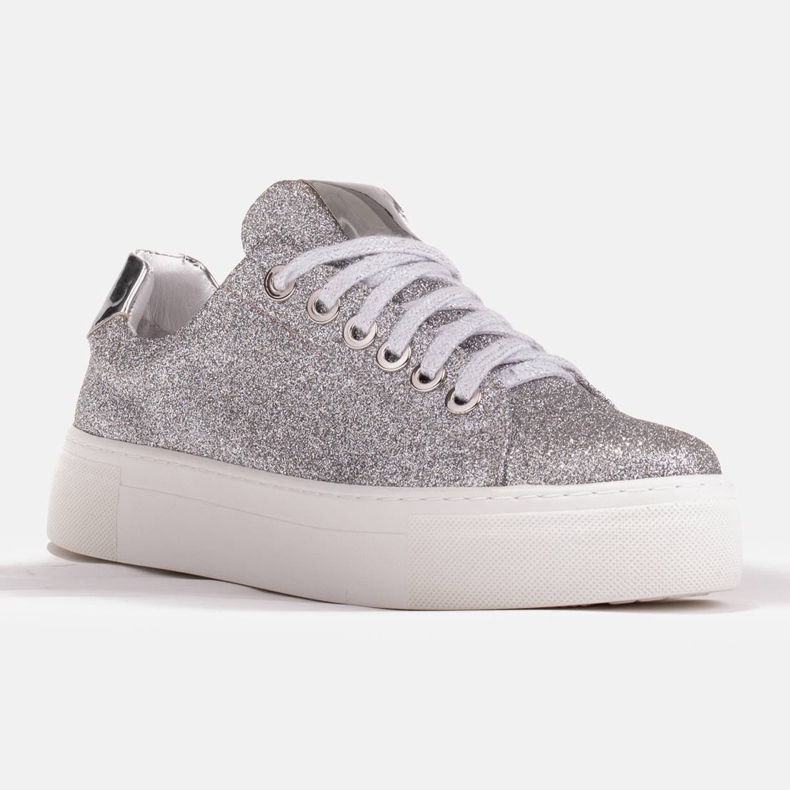 Marco Shoes Baskets femme à semelle épaisse 1958P-1207-166-1 argent 1