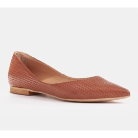 Marco Shoes Ballerines femme à pans bas brun 1