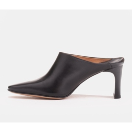 Marco Shoes Escarpins d'été en cuir à dos ouvert le noir 2