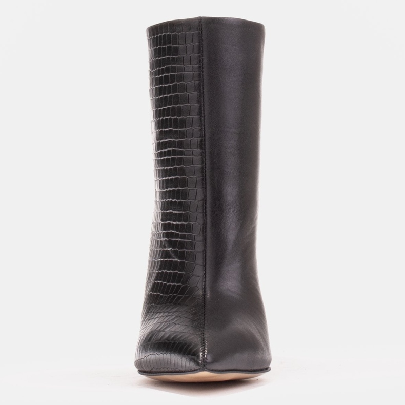 Marco Shoes Bottines à talon aiguille avec surpiqûres noir 1