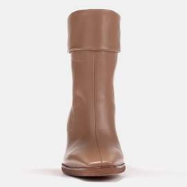 Marco Shoes Bottes Loren élégantes avec un col enroulé beige 1