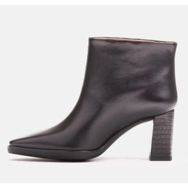 Marco Shoes Bottes combinées faites de deux types de cuir noir 1