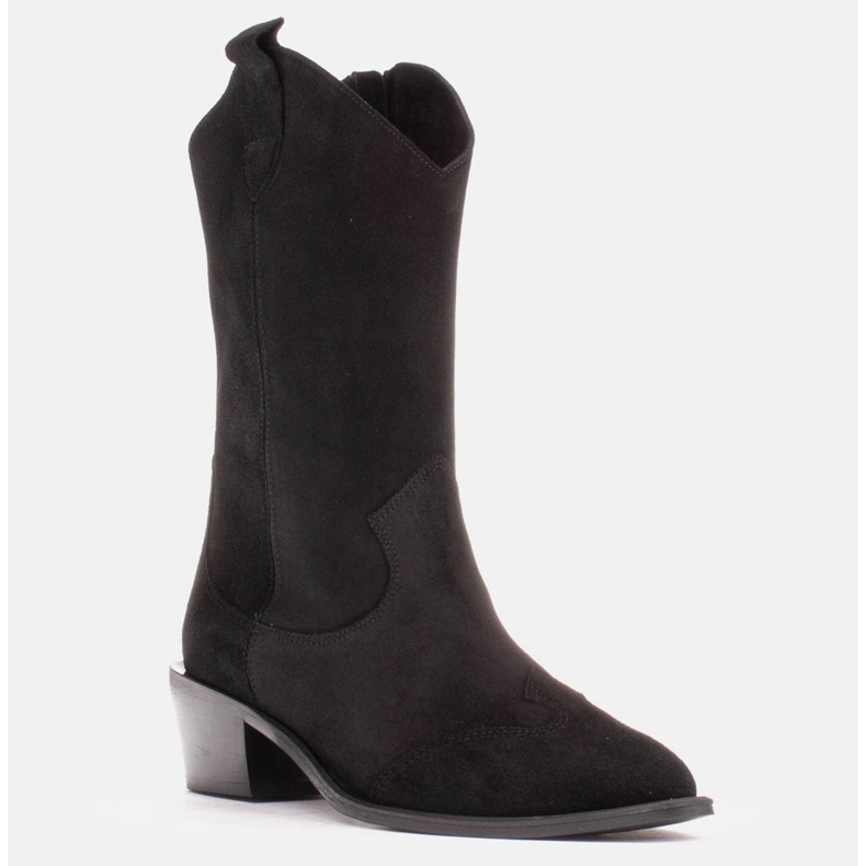 Marco Shoes Bottes de cowboy noires en daim naturel le noir 1 Marco Shoes Bottes de cowboy noires en daim naturel le noir 1