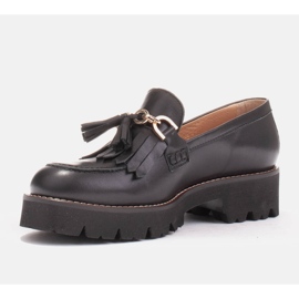 Marco Shoes Mocassins avec une chaîne dorée sur une semelle légère le noir 4