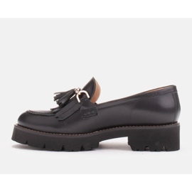 Marco Shoes Mocassins avec une chaîne dorée sur une semelle légère le noir 5