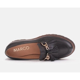 Marco Shoes Mocassins avec une chaîne dorée sur une semelle légère le noir 7