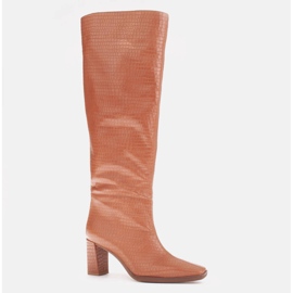 Marco Shoes Bottines à talons pour un mollet large brun 1