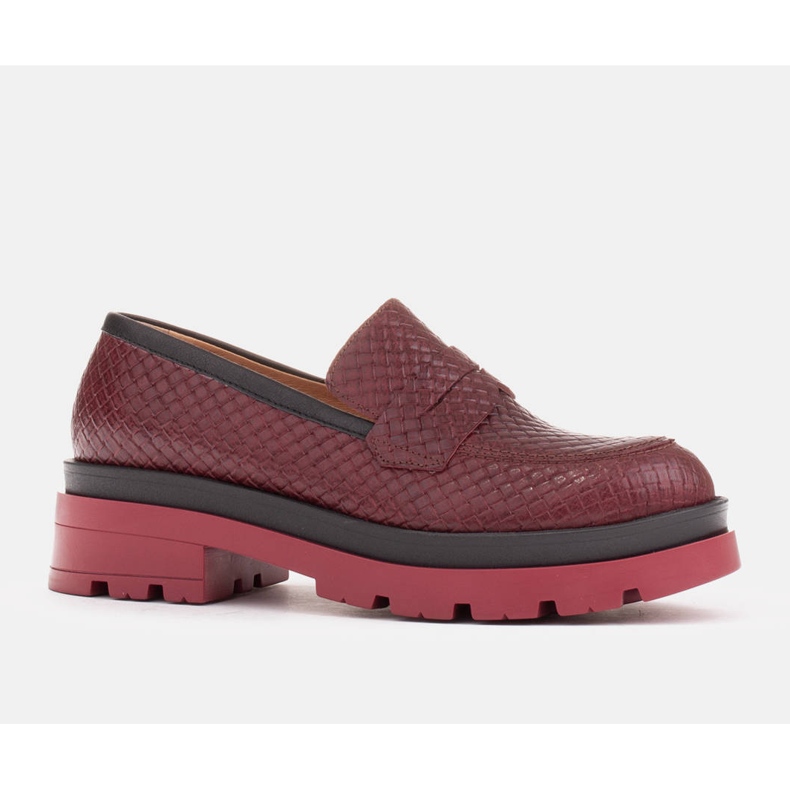 Marco Shoes Mocassins à semelle épaisse rouge 1