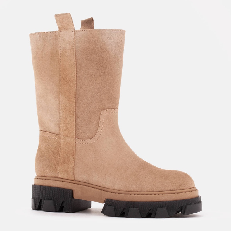 Marco Shoes Bottes de trappeur en daim beige 1