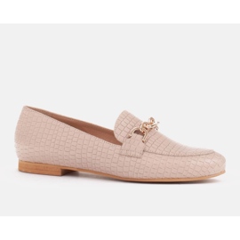 Marco Shoes Ballerines avec une chaîne en or beige 1