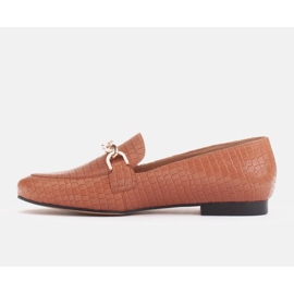 Marco Shoes Ballerines avec une chaîne en or brun 2