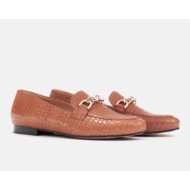 Marco Shoes Ballerines avec une chaîne en or brun 3
