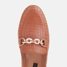 Marco Shoes Ballerines avec une chaîne en or brun 6
