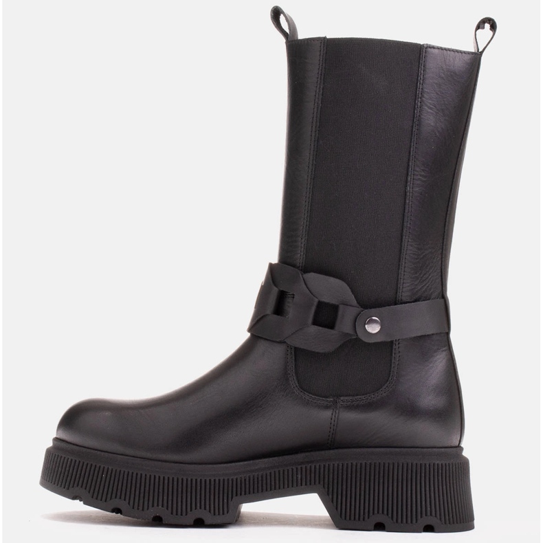 Marco Shoes Bottes hautes avec caoutchouc et ceinture tressée le noir 1