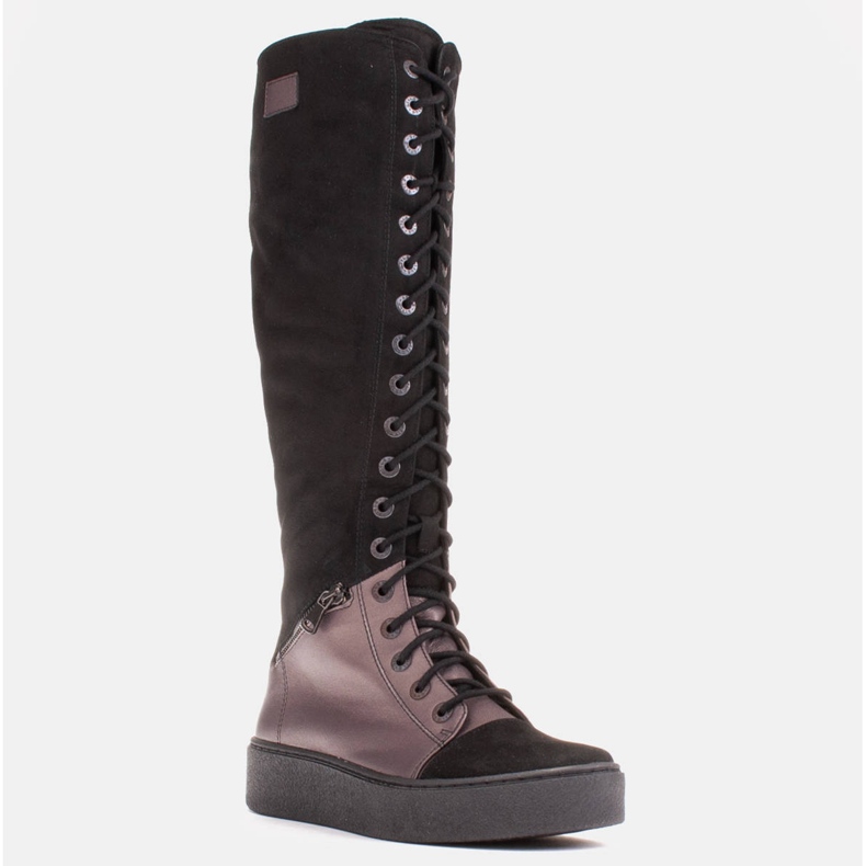 Marco Shoes Bottines à lacets avec fermetures éclair décoratives brun noir 1