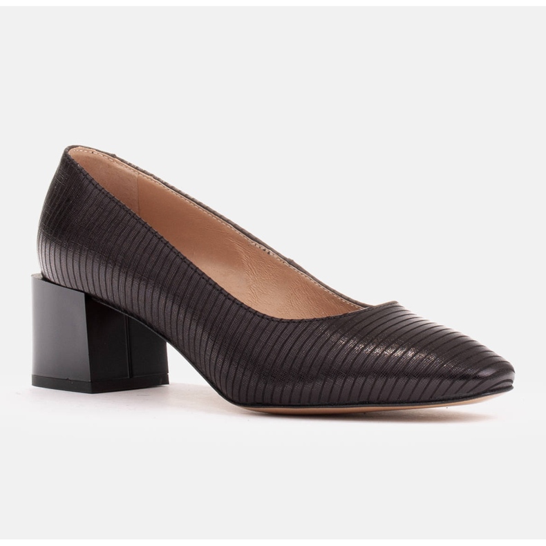 Marco Shoes Escarpins en cuir naturel noir 1