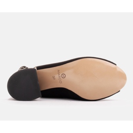 Marco Shoes Sandales en daim noir à talon stable le noir 2