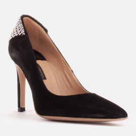 Marco Shoes Escarpins en daim avec cristaux le noir 1