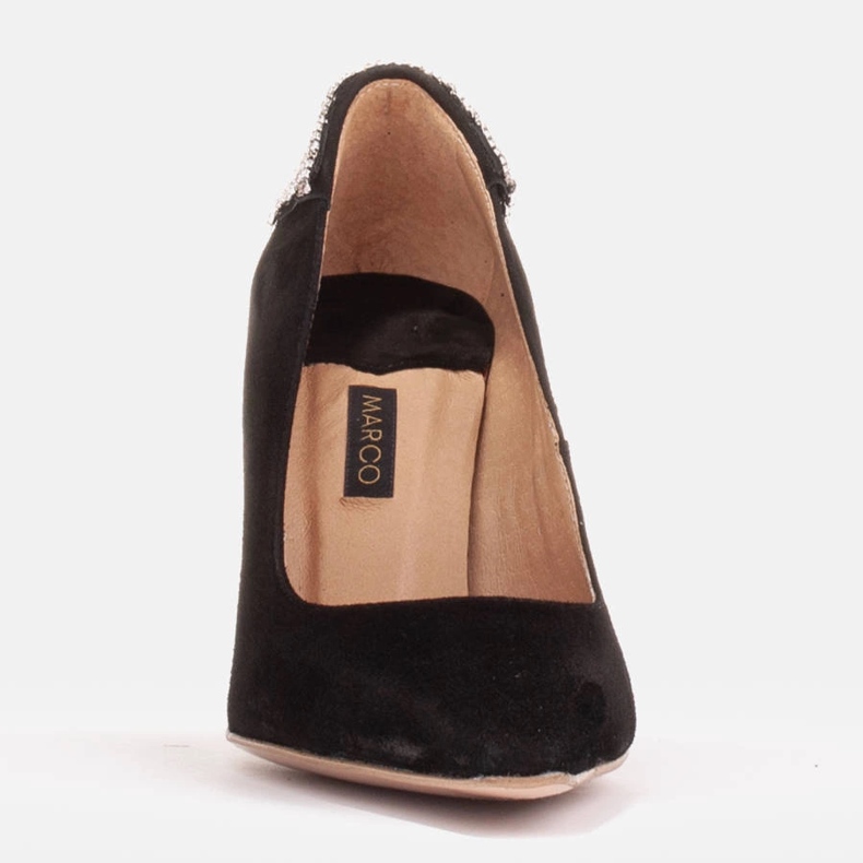 Marco Shoes Escarpins en daim avec cristaux le noir 2
