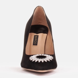Marco Shoes Escarpins en daim avec ornement en cristal le noir 2