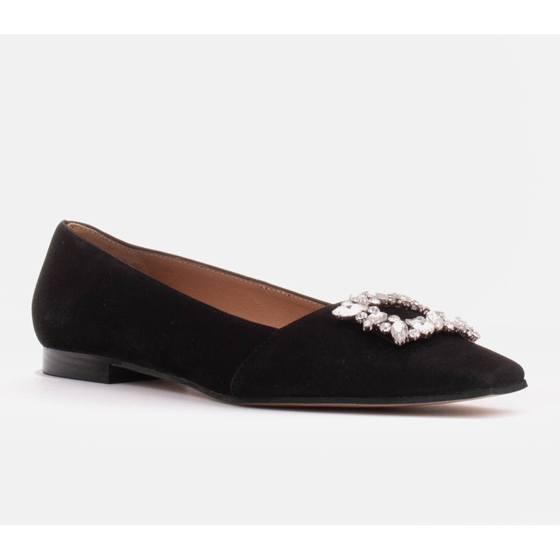 Marco Shoes Ballerines avec pierres décoratives noir 1