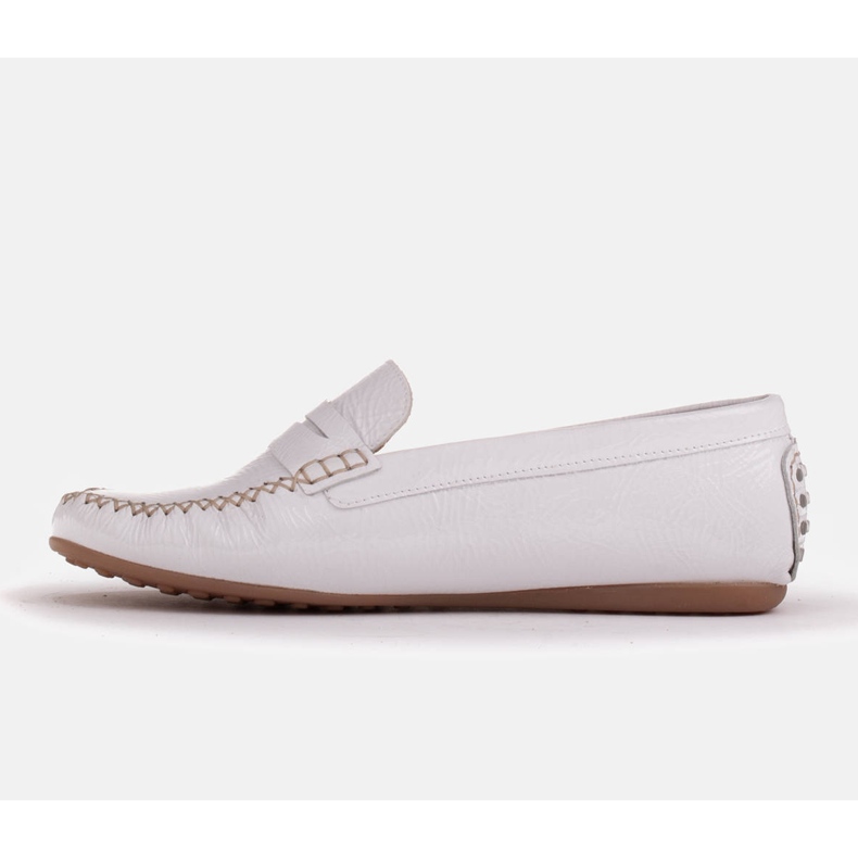 Marco Shoes Mocassins classiques en cuir souple blanc 1