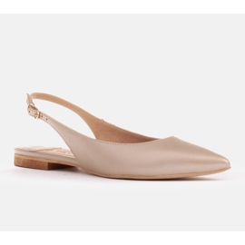 Marco Shoes Sandales en cuir naturel de couleur dorée 1965P-1232-1 beige 1