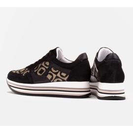Marco Shoes Baskets à semelle épaisse en daim naturel 2228P-1285-041-001-1 le noir 6