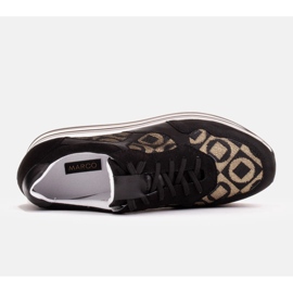 Marco Shoes Baskets à semelle épaisse en daim naturel 2228P-1285-041-001-1 le noir 5