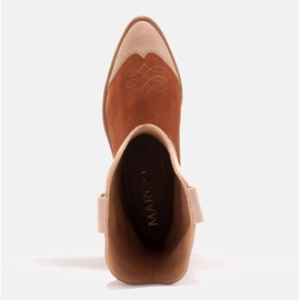 Marco Shoes Santiags en daim brodé 2205B-813-096-1 beige brun 7