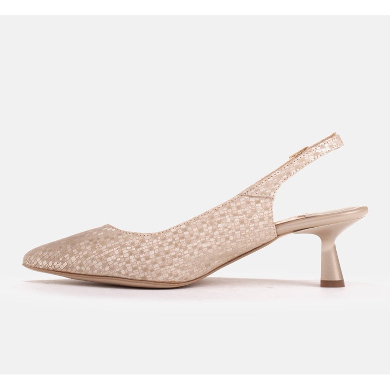 Marco Shoes Escarpins en cuir délicat avec bride doré 1